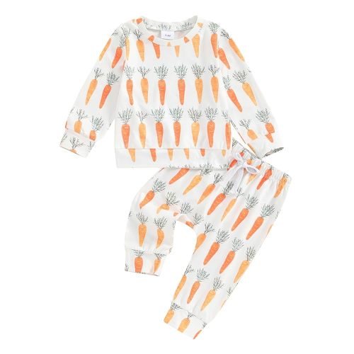 Cute Baby Girl Clothes Long Sleeve Print Sweatshirt Top and Pants Set Toddler Girl Fall Outfits