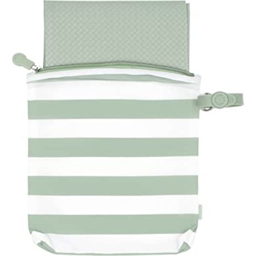 Ubbi On-The-Go Changing Baby Mat with Carrying Bag, Soft and Comfortable Diaper Bag Accessory Must Have for Newborns, Easy to Clean, Portable Changing Pad, Sage Green