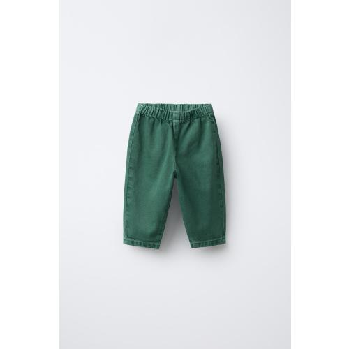 TWILL BAGGY PANTS - Mid-green | ZARA United States