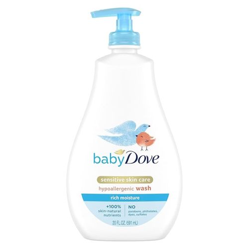 Baby Dove Sensitive Skin Care Baby Wash For Baby Bath Time Rich Moisture Tear-Free and Hypoallergenic, 20 oz (Packaging May Vary)