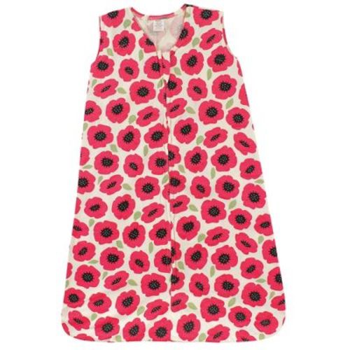 Touched by Nature Baby Girls Organic Cotton Sleeveless Wearable Sleeping Bag, Sack, Blanket, Poppy