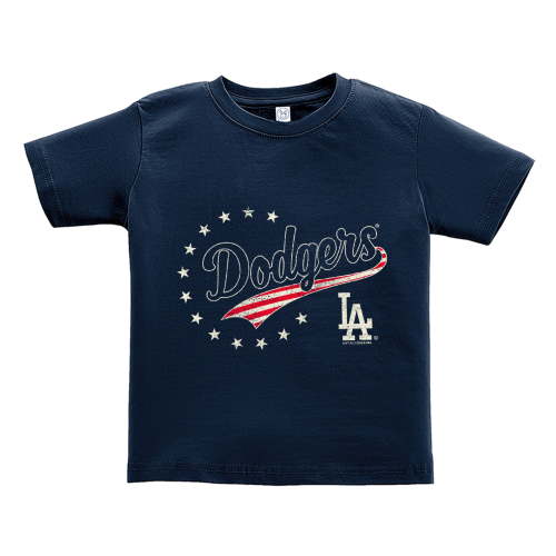 Toddler Soft as a Grape Navy Los Angeles Dodgers Americana T-Shirt