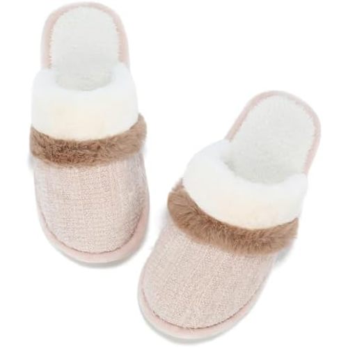 MAXTOP Pantuflas mullidas de espuma viscoelástica para mujer, regalos cálidos, pantuflas de casa de moda antideslizantes de goma para mujeres, mamá, novia, interiores y exteriores