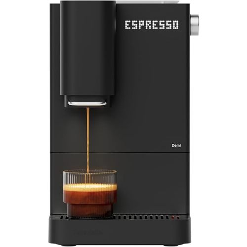 Terra Kaffe Demi Compact Fully Automatic Espresso Machine - Roaster-Approved Espresso Settings - Barista-Level Quality with Built-In Grinder - Coffee Machine - Slate