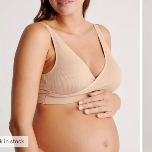 Seamless Crossover Nursing & Lounge Bra (2-pack) in Sand