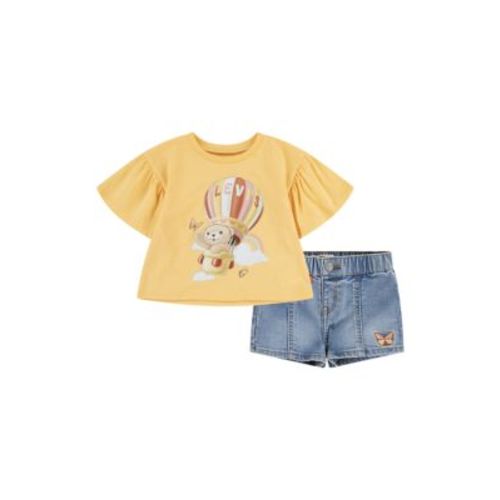 Baby Girls Flutter Sleeve T-Shirt and Shorts Set
