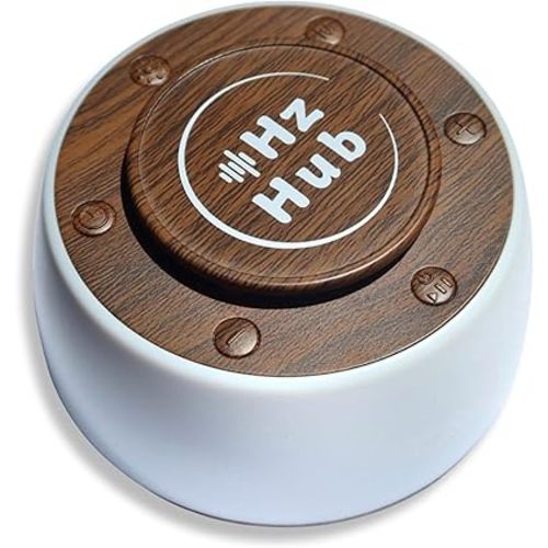 Solfeggio Hertz Frequency & White Noise Portable Sound Machine. Meditation/Sleeping/Yoga/Study/Baby/Adult/Office/Relaxing. 15 Calming Sounds. 3 Timers. 3 Lights. (Dark Grain, Standard)