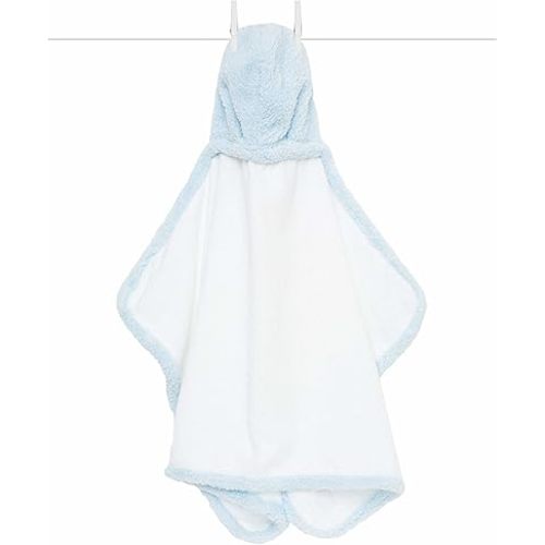 Little Giraffe - Baby Bath Towel - Plush Hooded Baby Towel - Newborn Bath Baby Essentials - 100% Cotton Towel - Luxury Baby Gifts - 24x41" - Blue