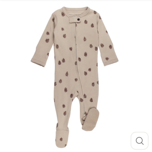 Oatmeal Pinecone | Organic Zipper Footie – L'ovedbaby