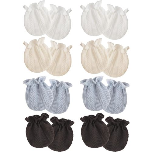 Newborn Baby Mittens No Scratch Cotton Elastic Wrist Gloves Infant Toddler Mittens for Baby Boy Girl 0-6 Months