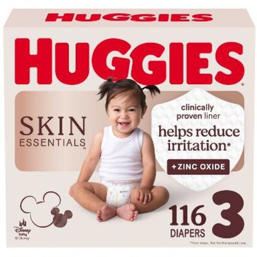 Huggies Skin Essentials Dermatologist Approved Diapers - Size 3 - 116ct