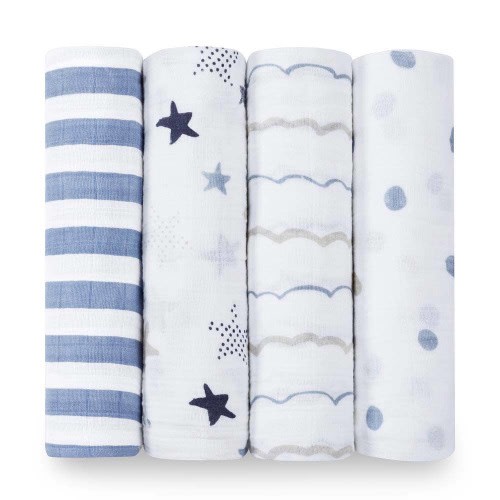 boutique cotton muslin swaddles 4 pack
