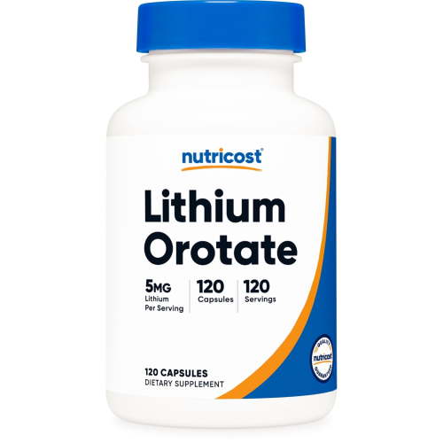 Nutricost Lithium Orotate 5mg, 120 Capsules - Non-GMO, Gluten Free, Supplement