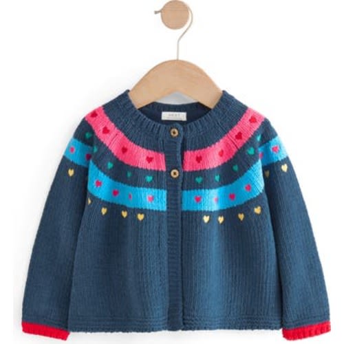 NEXT Kids' Heart Embroidered Cardigan, 2-3Y or 3-4Y