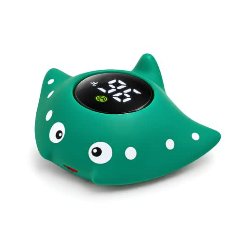 Baby Bath Thermometer, Manta Ray Won't Flip Over, 3-Icon Alert, Auto On/Off | Floating Digital Bathtub Water Thermometer for Newborn Infant Toddler, IP67 Waterproof, BPA-Free ABS, °F/°C, Battery Included