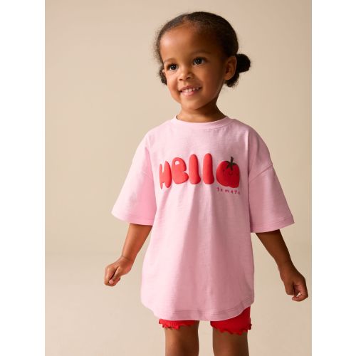 Pink Tomato Character Short Sleeve T-Shirt and Cycle Shorts Set (3mths-7yrs)