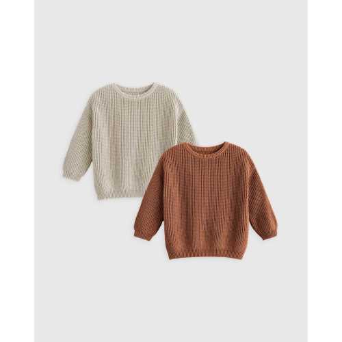 100% Organic Cotton Fisherman Tunic Sweater 2-Pack