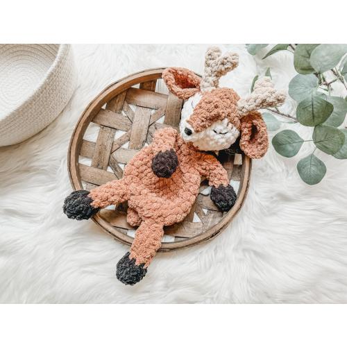 Deer Buck Lovey Snuggler, Hunting Baby Shower, Baby Lovey Animal, Vintage Hunting Nursery, Woodland Baby Shower, Deer Baby Gift for Boy