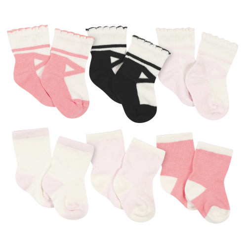 6-Pack Baby Girls Ballerina Wiggle Proof® Socks