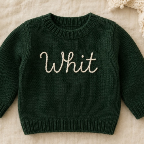 Baby Name Sweater: Custom Embroidered Newborn Sweater