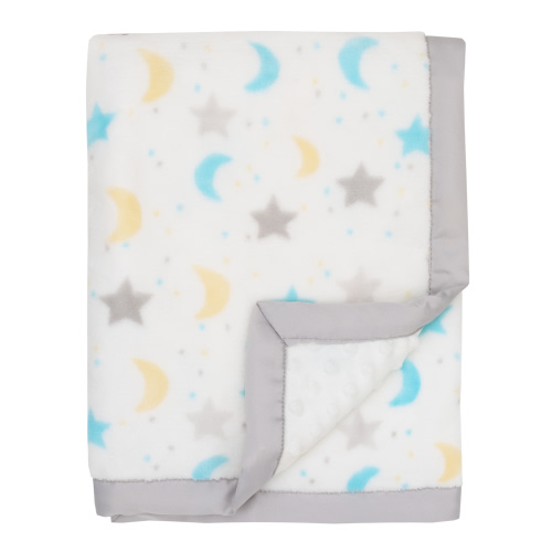 Parent's Choice Deluxe Plush Reversible Blanket Unisex Stars