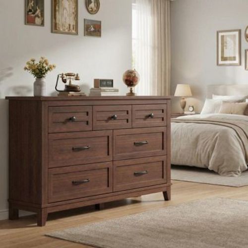 COZONY 54” Wide 7-Drawer Dresser, Wooden Storage Chest with Deep Drawers, Freestanding Bedroom Organizer