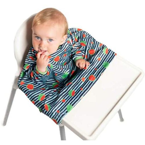 BIBaDO - Coverall Baby Feeding Bibs, Long Sleeve Bib, Easy to Clean Baby Bibs for Eating, Adjustable High Chair Catch All