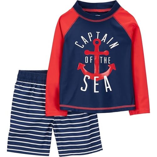 Simple Joys by Carter's Baby-Boys Swimsuit Trunk and Rashguard Set