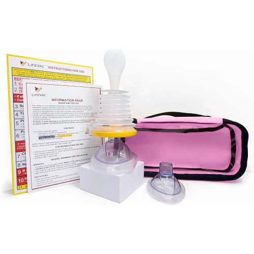 LifeVac Travel Kit, Portable Choking Rescue Device, Airway Emergency Suction, Pink
