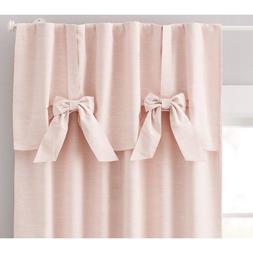 Evelyn Linen-Blend Bow Valance Blackout Curtain