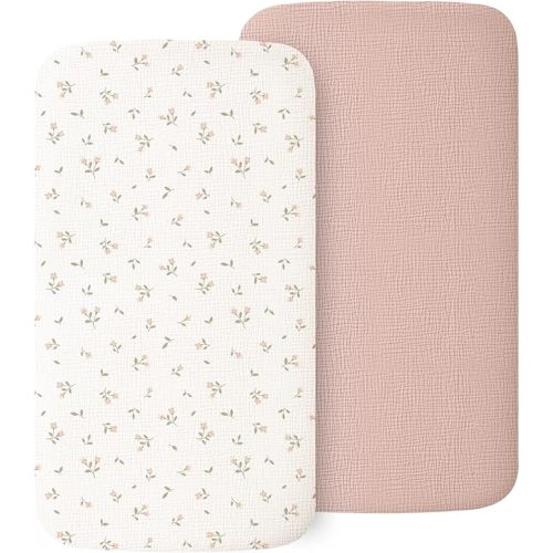 2 Pack Muslin Fitted Bassinet Sheets