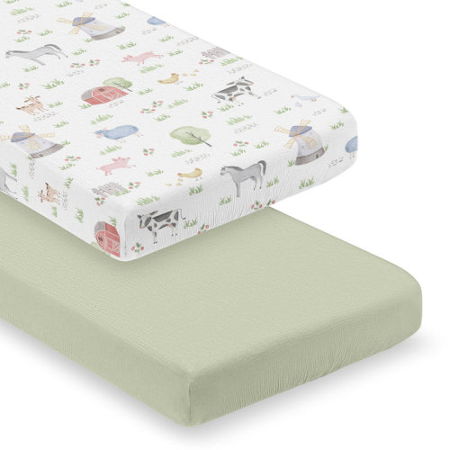 Sweet Jojo Designs Farm Animals Muslin 100% Cotton 2 Pack Fitted Crib Sheets by Sweet Jojo Designs | Wayfair
