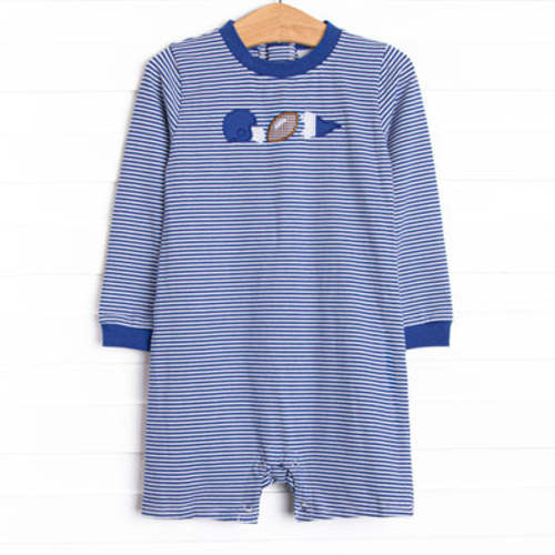 Down, Set, Hike Applique Short Romper, Blue – Stitchy Fish