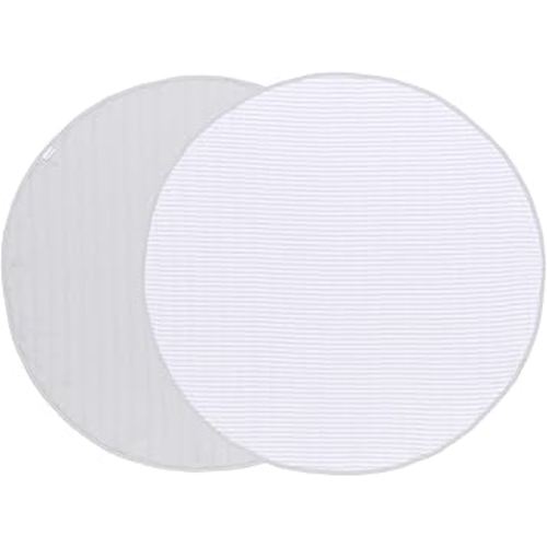 Toddlekind Organic Cotton Reversible Play Mat – 48" Handmade Blanket for Floor Activities, Tummy Time, Nursery Decor, and Family Comfort 0m+ Stone Stripes (Gray)