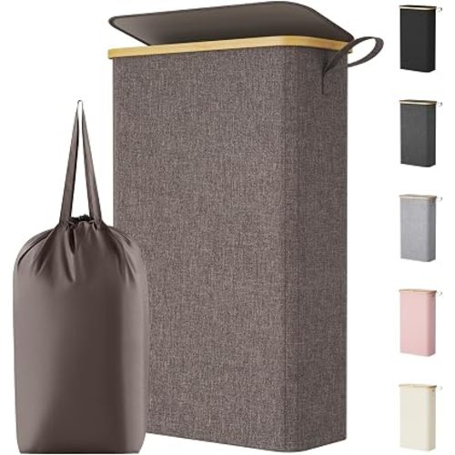 Laundry Hamper with Lid, Brown
