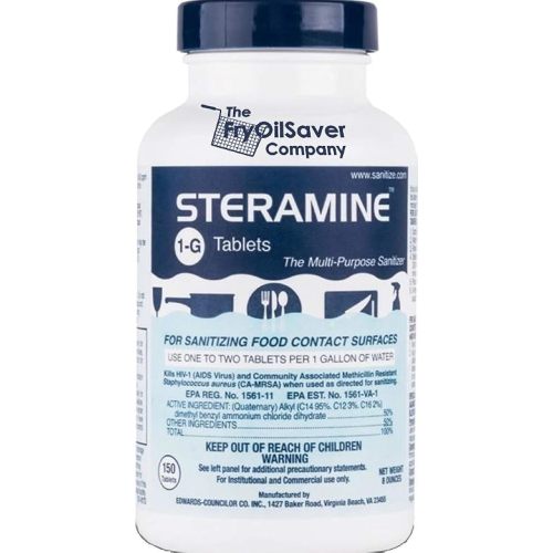 Steramine 1 Bottle Sanitizer Tablets, 150 Count, For Diners & Hotels