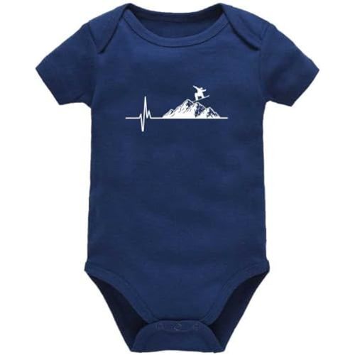 Heartbeat Snowboard for Infant Baby Bodysuit Short Sleeve One-piece