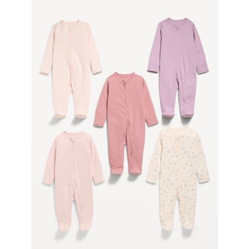 2-Way-Zip Sleep & Play Footed One-Piece 5-Pack for Baby