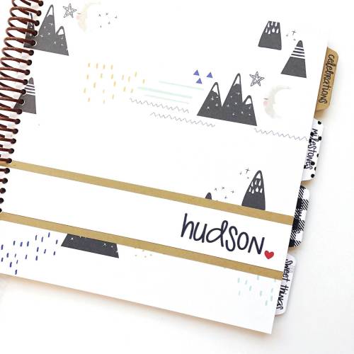 Baby boy baby book with mountain theme | Personalized baby book makes a great gift for a baby shower or new mom | Minimalist & manageable