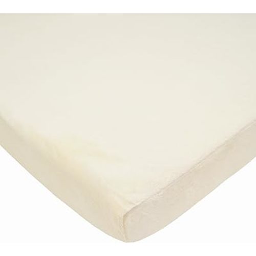 American Baby Company Heavenly Soft Chenille Fitted Mini Crib Sheet 24" x 38", Warm and Cozy Chenille Portable Sheet, Cream, for Boys and Girls, Fits Most Pack N Play Mattresses
