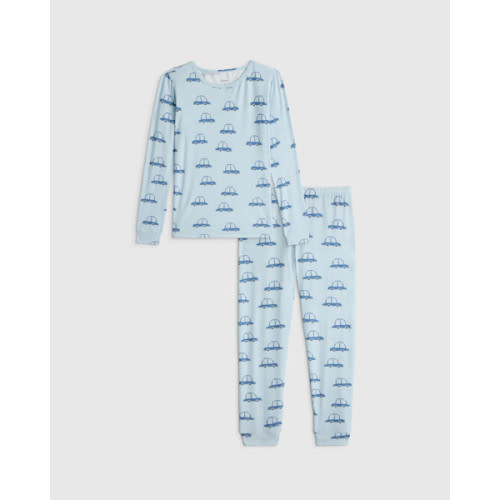 Bamboo Long Sleeve and Pant Pajama Set - Toddler in Blue Cars