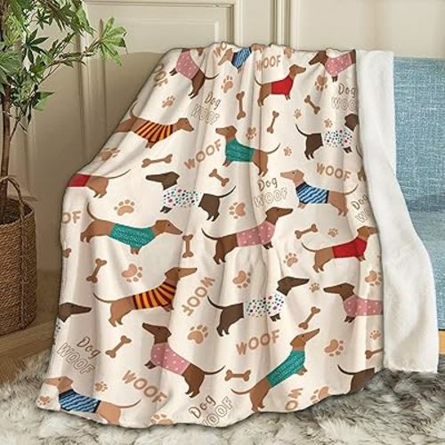 Cute Dachshund Baby Blanket Gifts Cozy Soft Swaddle Blanket Boys, Girls, Infant, Newborn Receiving Blankets Christmas Birthday Gifts 40"x30" (Toddler) for Pets