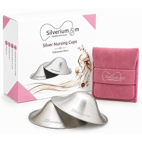Silveriumom Silver Nursing Cups, Nipple Shields & Covers for Breastfeeding