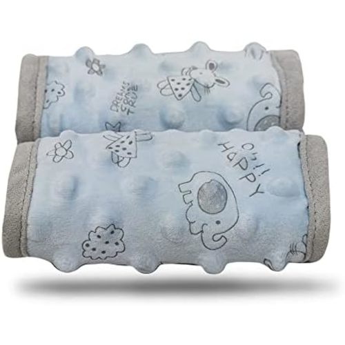 DODO NICI car seat Strap Cover for Baby, seat Belt Cover Cushion, Belt Pads fit Baby Carrier/Pushchair/Stroller, Cozy Peace Dotted Minky, Blue