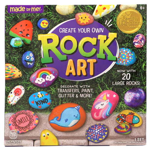 Made By Me Create Your Own Multicolor Rock Art Kit, Acrylic Paint and Glitter, Ages 6+