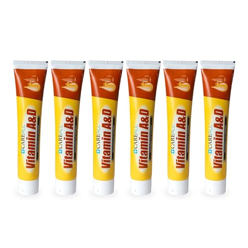 CareAll (6 Tubes) 4oz Vitamin A&D Ointment Treats and Prevents Diaper Rash, Seals out Wetness. Protects and Relieves Dry Cracked Skin, Minor Cuts, Scrapes and Burns