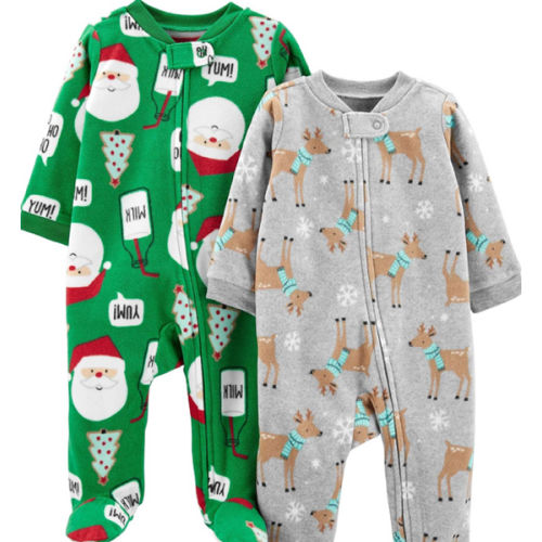 Simple Joys by Carter's Baby In 2pk Fleece Snp Santa Trees