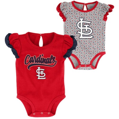 Girls Newborn St. Louis Cardinals Red/Heathered Gray Scream & Shout Two-Pack Bodysuit Set