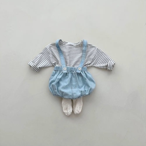 Baby Cotton Tee and Suspender Bloomer Set (3-18m) - 2 Colors | AT NOON STORE