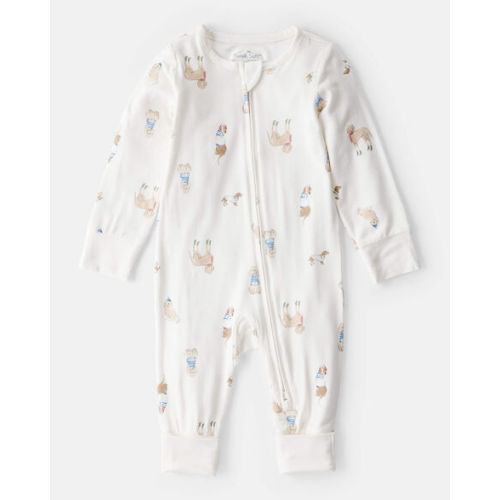 Baby Dog Print PurelySoft Snug Fit Sleep & Play Pajamas - White - Carter's | Carter's